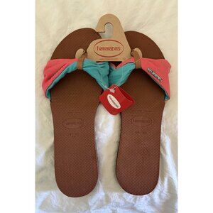 Havaianas Rust & Azure St. Tropez Women’s Flip-Flop Sandal Size 11/12 NWT